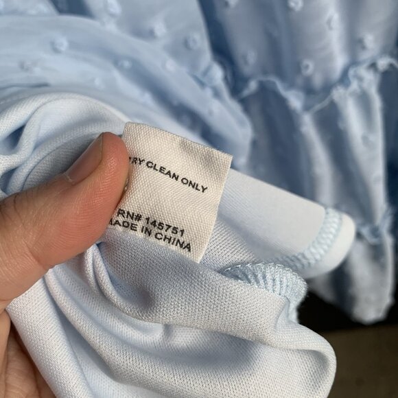 Altar’d State Eliza Dress French Blue Swiss Dot Women’s Size Medium Ruffles - Picture 13 of 15
